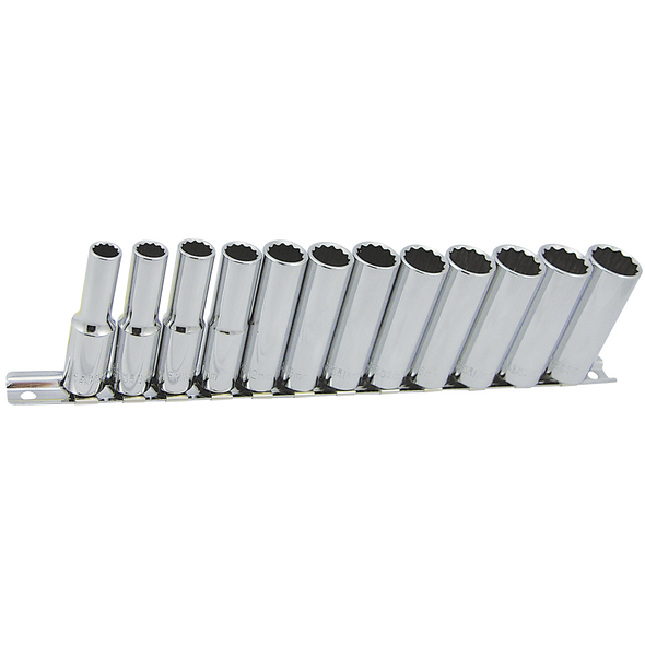 12 PC 3/8" DR Deep Metric Socket Set - 12 Point
