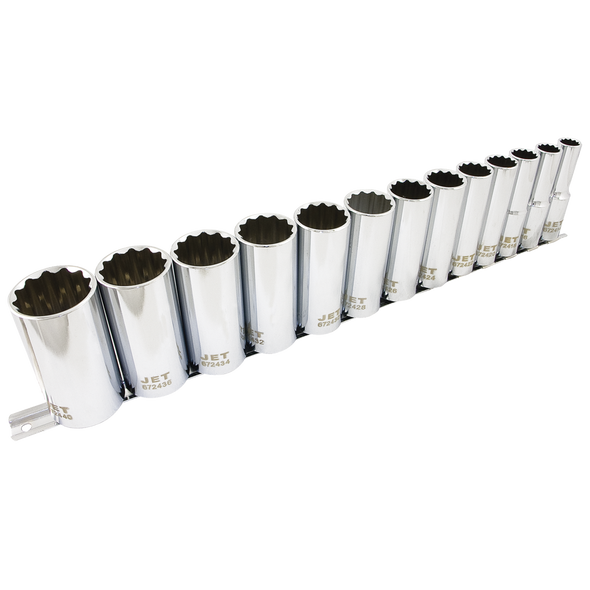 13 PC 1/2" DR Deep SAE Socket Set - 12 Point