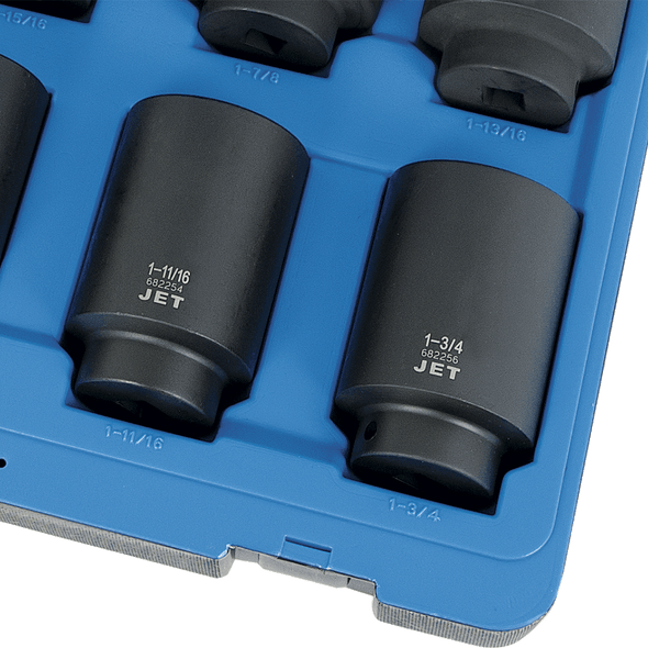 8 PC 1/2" DR Deep S.A.E. Impact Socket Set - 6 Point