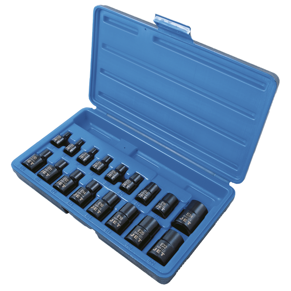 17 PC 3/8" & 1/2" DR External TORX Impact Socket Set