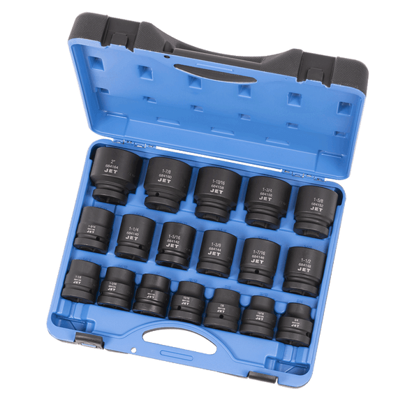 18 PC 1" DR S.A.E. Impact Socket Set - 6 Point