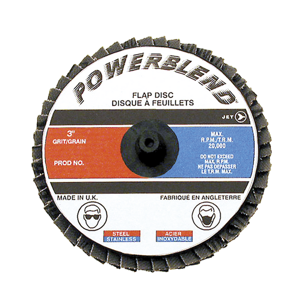3" Z40 POWERBLEND Roll-on Flap Disc - Type R Mount