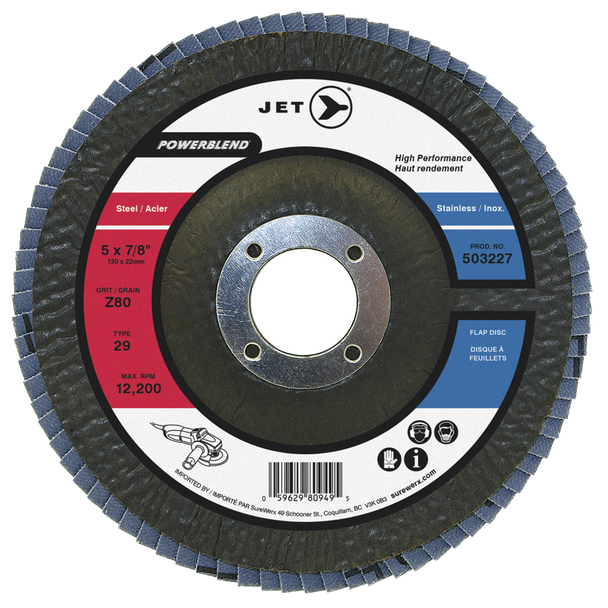4-1/2 x 7/8" Z60 POWERBLEND T29 Zirconia Flap Discs