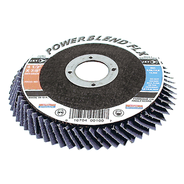 4-1/2 x 7/8 Z60 POWERBLEND FLX Flexible Zirconia Flap Disc