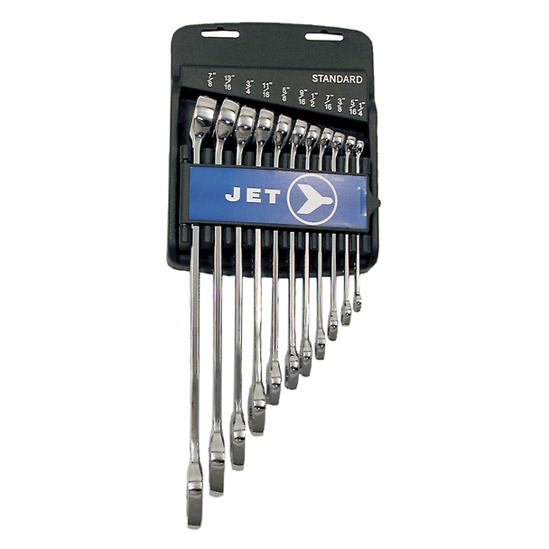 11 PC Long S.A.E. Fully Polished Combination Wrench Set