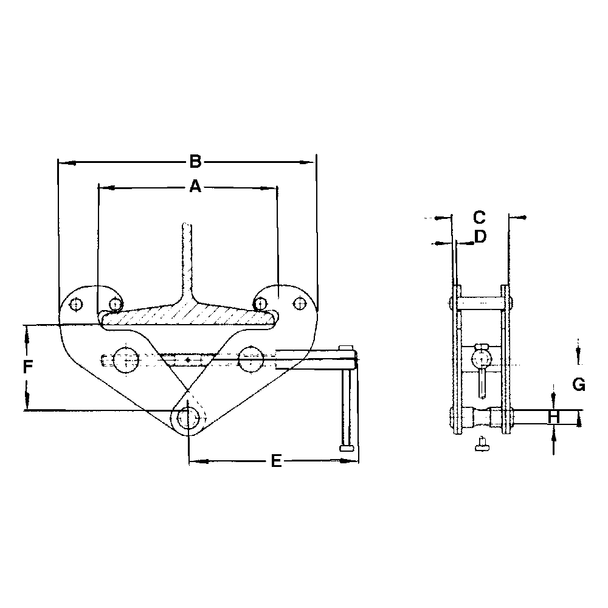 3 Ton Beam Clamp With Locking Screw - Heavy Duty