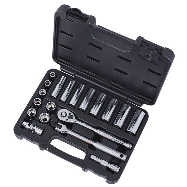ITC 3/8" Drive SAE Chrome Socket Wrench Set - 20 PC