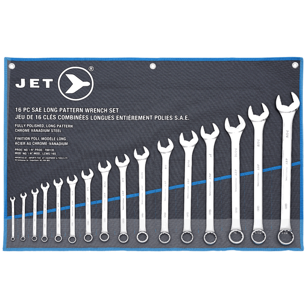Long Pattern Wrench Set - SAE - 16 Pc