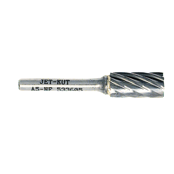 1/4" JET-KUT Cylindrical Shape Bur - For Aluminum/Non-ferrous Materials