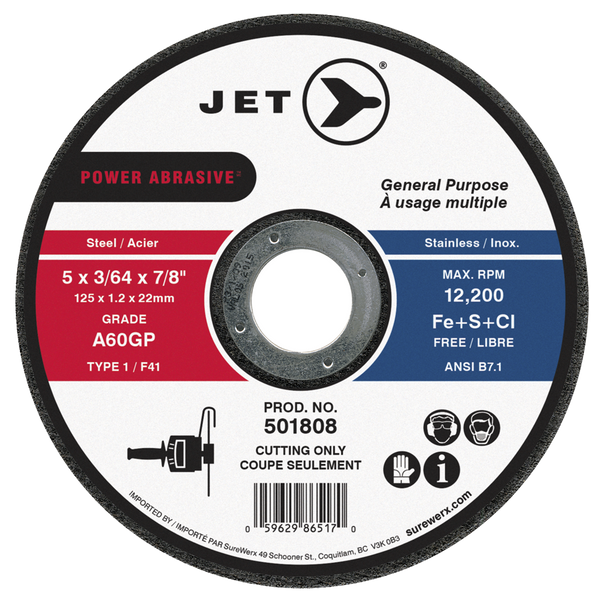 5 x 3/64 x 7/8" A60GP POWER ABRASIVE T1 Cut-Off Wheel