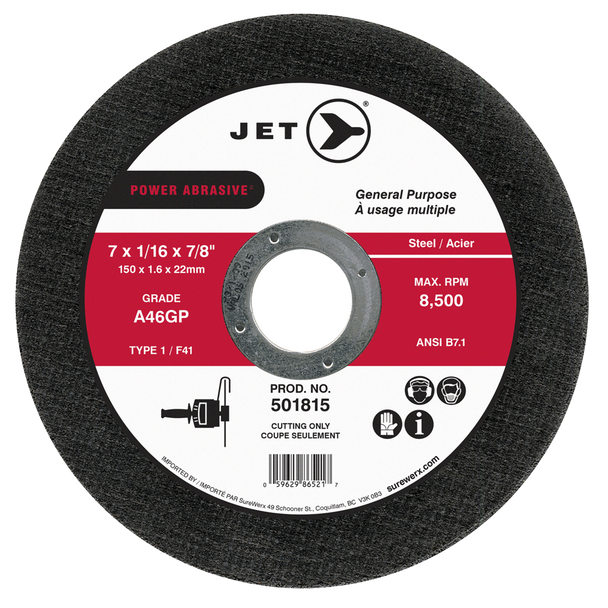 7 x 1/16 x 7/8 A46GP POWER ABRASIVE T1 Cut-Off Wheel