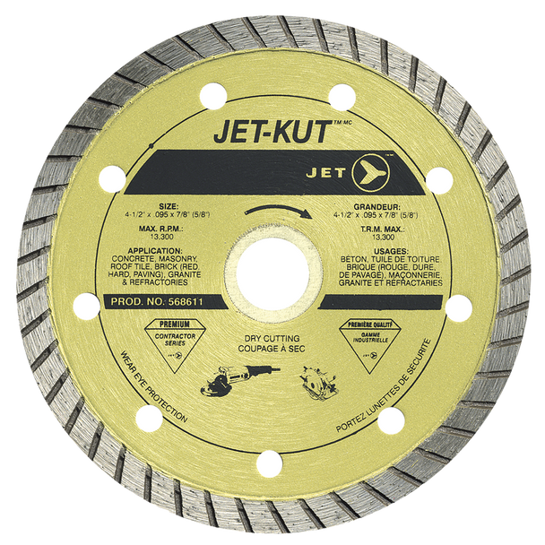 4-1/2 x .095 x 7/8 (5/8) JET-KUT Premium Turbo Diamond Blade