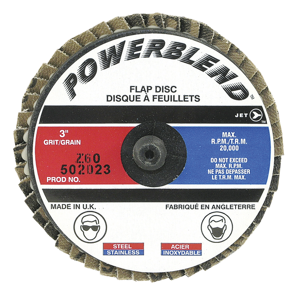3" Z60 POWERBLEND Roll-on Flap Disc - Type R Mount