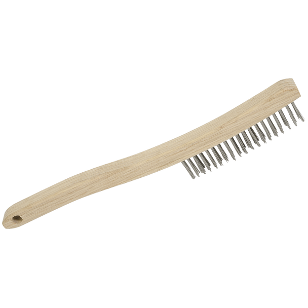 3 Row, Long Handle, Stainless Steel Hand Wire Scratch Brush 551111 CTEC Supply