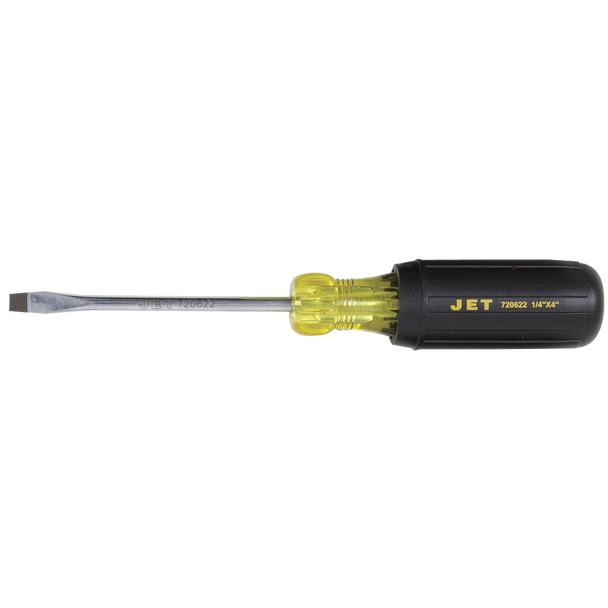 1/4" x 4" Slot Round Shank Cushion Grip Screwdriver