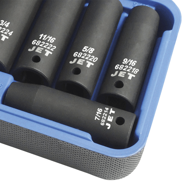 10 PC 1/2" DR Deep S.A.E. Impact Socket Set - 6 Point