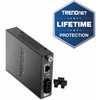 TRENDnet Intelligent 10/100Base-TX to 100Base-FX Single Mode SC Fiber Media Converter (15Km/9.3 Miles) Auto-Negotiation; Full-Duplex Mode; Fiber to Ethernet Converter; Lifetime Protection; TFC-110S15i - TFC-110S15i