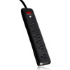 V7 6-Outlet Home/Office Surge Protector, 900 Joules - Black