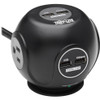 Tripp Lite Surge Protector with 3-Outlets & 4 USB Ports Spherical Black 6ft Cord