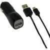 VisionTek 2 amp car charger with 3.2 foot micro USB cable -BLACK - 900933