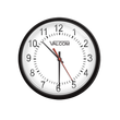 Valcom 12 Round Clock, Black, Surface Mount, 24V - V-A2412B
