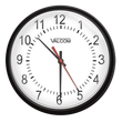 Valcom 12 Round Clock, Black, Surface Mount, 24V - V-A2412B