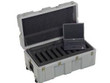 Deployable Systems Case to Carry 10 Laptops - Black, Extension handle, lockable, custom Foam - DSI-3025-10LT