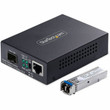 StarTech Gigabit Ethernet Copper-to-Fiber Media Converter, SM LC, 20km, 10/100/1000 Mbps, RJ45 to LC, Full Metal, 9K Jumbo Frames, TAA Compliant - MCM1110SMLC20