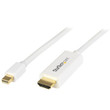 StarTech Mini Displayport to HDMI Converter Cable - 3 Ft (1M) - 4K - White - MDP2HDMM1MW
