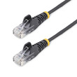 StarTech 1 Ft. Cat6 Ethernet Cable - Slim - Snagless Rj45 Connectors - Black - N6PAT1BKS