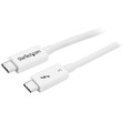 StarTech Thunderbolt 3 Cable - 40Gbps - 0.5M - White - Thunderbolt, USB, and Displayport Compatible - TBLT34MM50CW