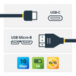 StarTech USB C to Micro USB Cable - 3 ft / 1m - USB 3.1 - 10Gbps - Micro USB Cord - USB Type C to Micro USB Cable - Connect USB Micro-B devices to your USB-C host, using this durable 1-meter cable - 3 ft USB 3.1 Cable - 1m USB - USB31CUB1M