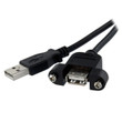 StarTech 2 Ft Panel Mount USB Cable a to A - F/M - USBPNLAFAM2