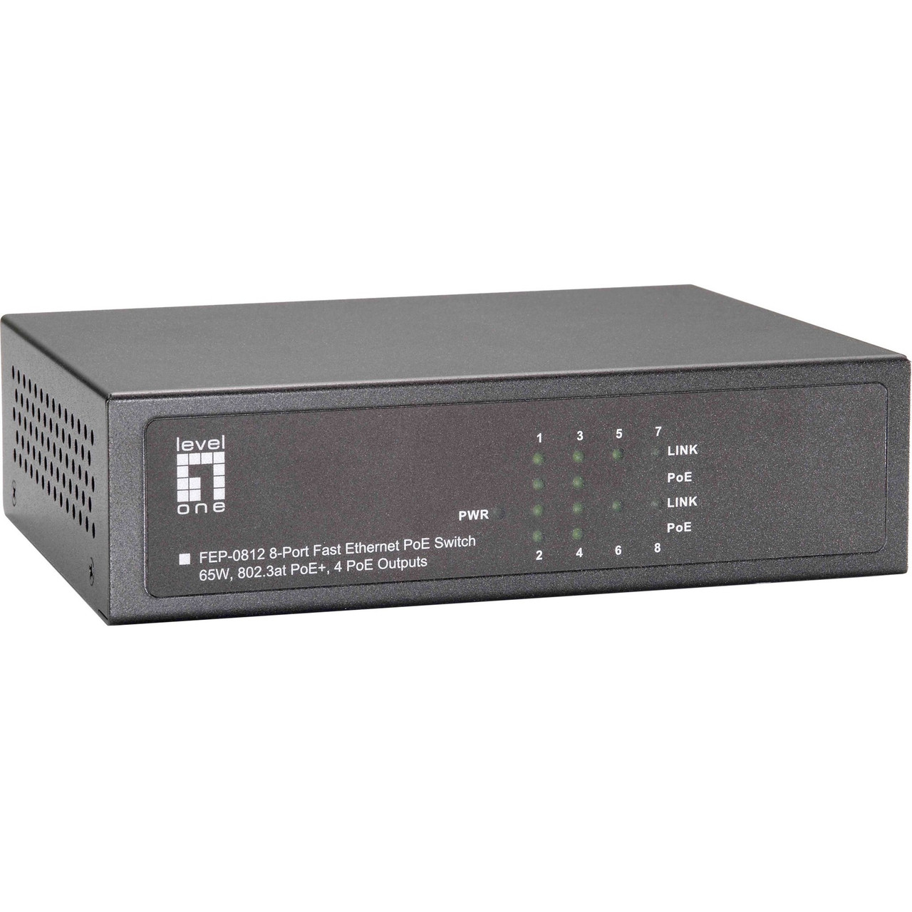 LevelOne FEP-0812 8-Port 10/100 w/4-Port PoE Desktop Switch