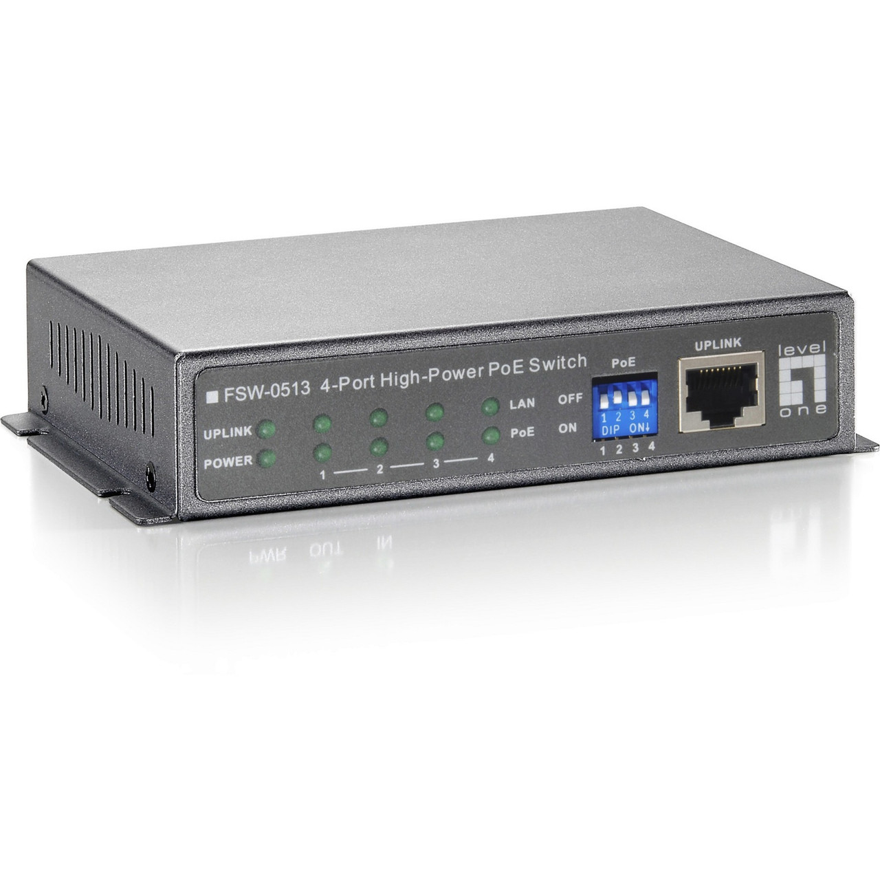 LevelOne FSW-0513 4-Ports Fast Ethernet High Power PoE Switch (120W)
