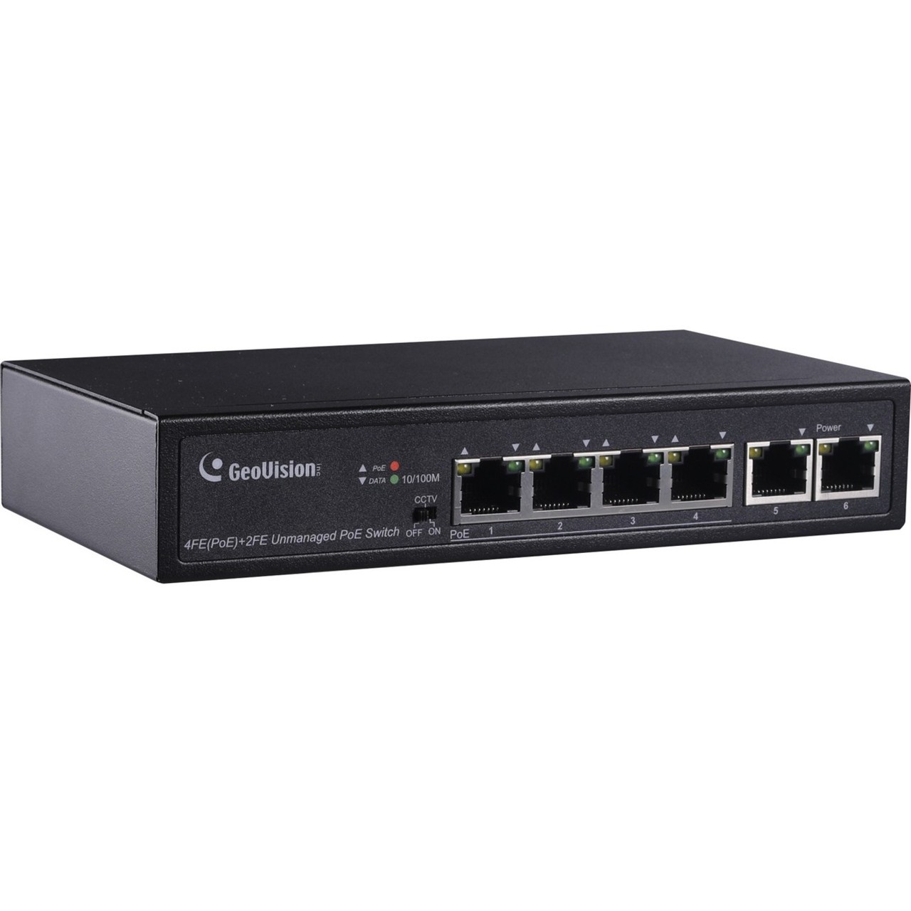 GeoVision 6-Port 10/100 Mbps Unmanaged PoE Switch
