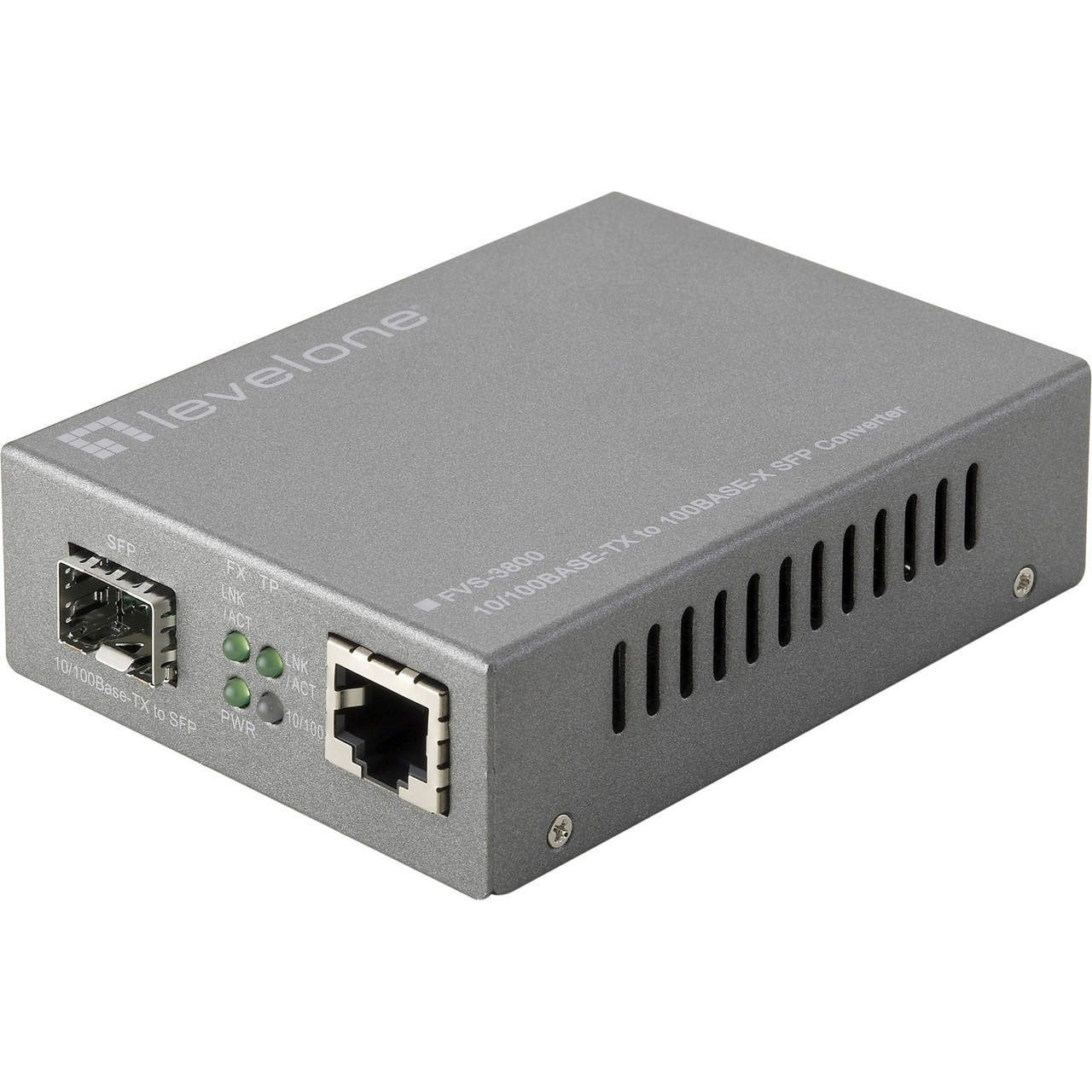 LevelOne FVS-3800 Web Smart 10/100 Based TX to 100X SFP Media Converter - FVS-3800