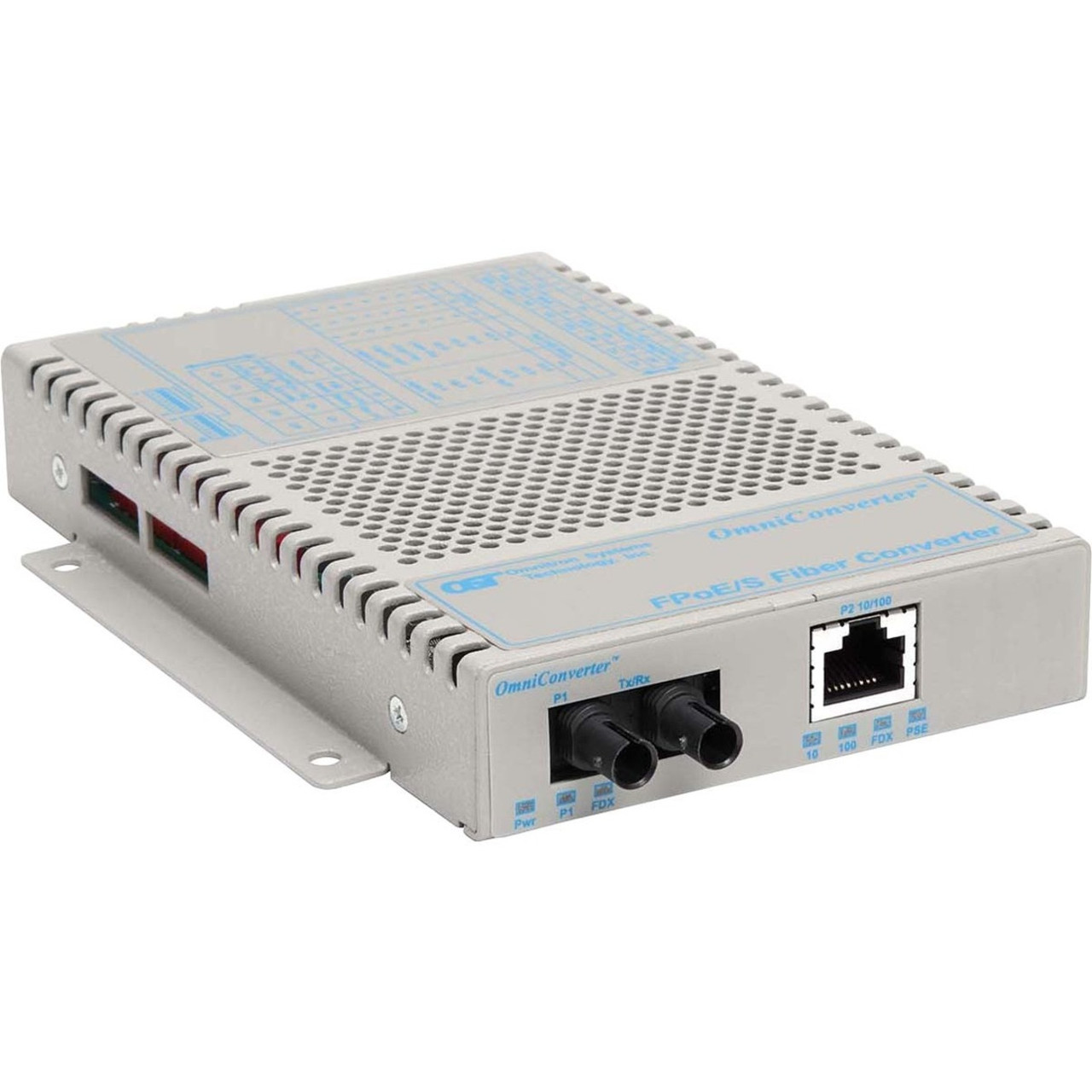 OmniConverter 10/100 PoE Ethernet Fiber Media Converter Switch RJ45 ST Single-Mode 30km - 9301-1-11