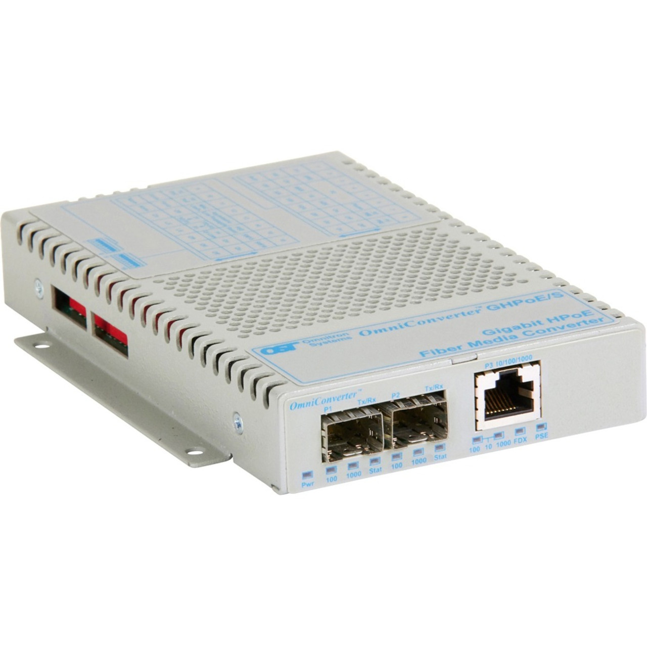 OmniConverter 10/100/1000 60W Hi-PoE Gigabit Ethernet Fiber Media Converter Switch RJ45 SFP - 9519-1-11