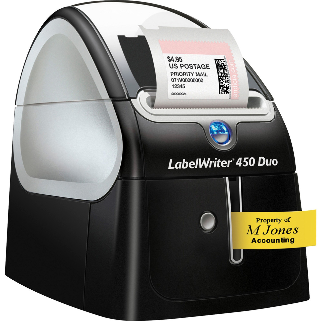 Dymo LabelWriter 450 Duo Direct Thermal Printer - Monochrome - Label Print  - USB - Platinum