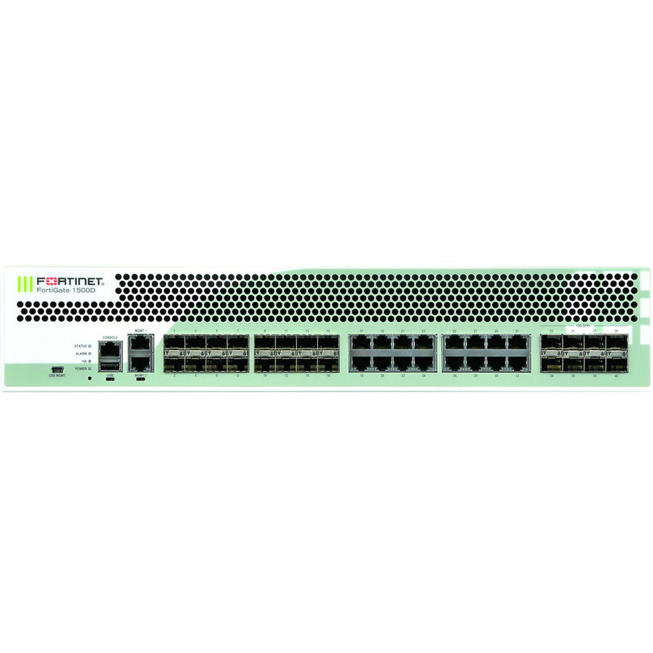 Fortinet FortiGate 1500D-DC Network Security/Firewall Appliance - 16 Port - 1000Base-T, 1000Base-X - 10 Gigabit Ethernet - 16 x RJ-45 - 24 Total Expansion Slots - 2U - Rack-mountable