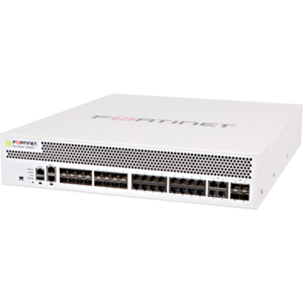 Fortinet FortiGate 1500DT Network Security/Firewall Appliance - 22 Port - 10GBase-X, 1000Base-X, 1000Base-T, 10GBase-T - 10 Gigabit Ethernet - AES (256-bit), SHA-256 - 10000 VPN - 20 x RJ-45 - 20 Total Expansion Slots - 2U - Rack-mountable,,