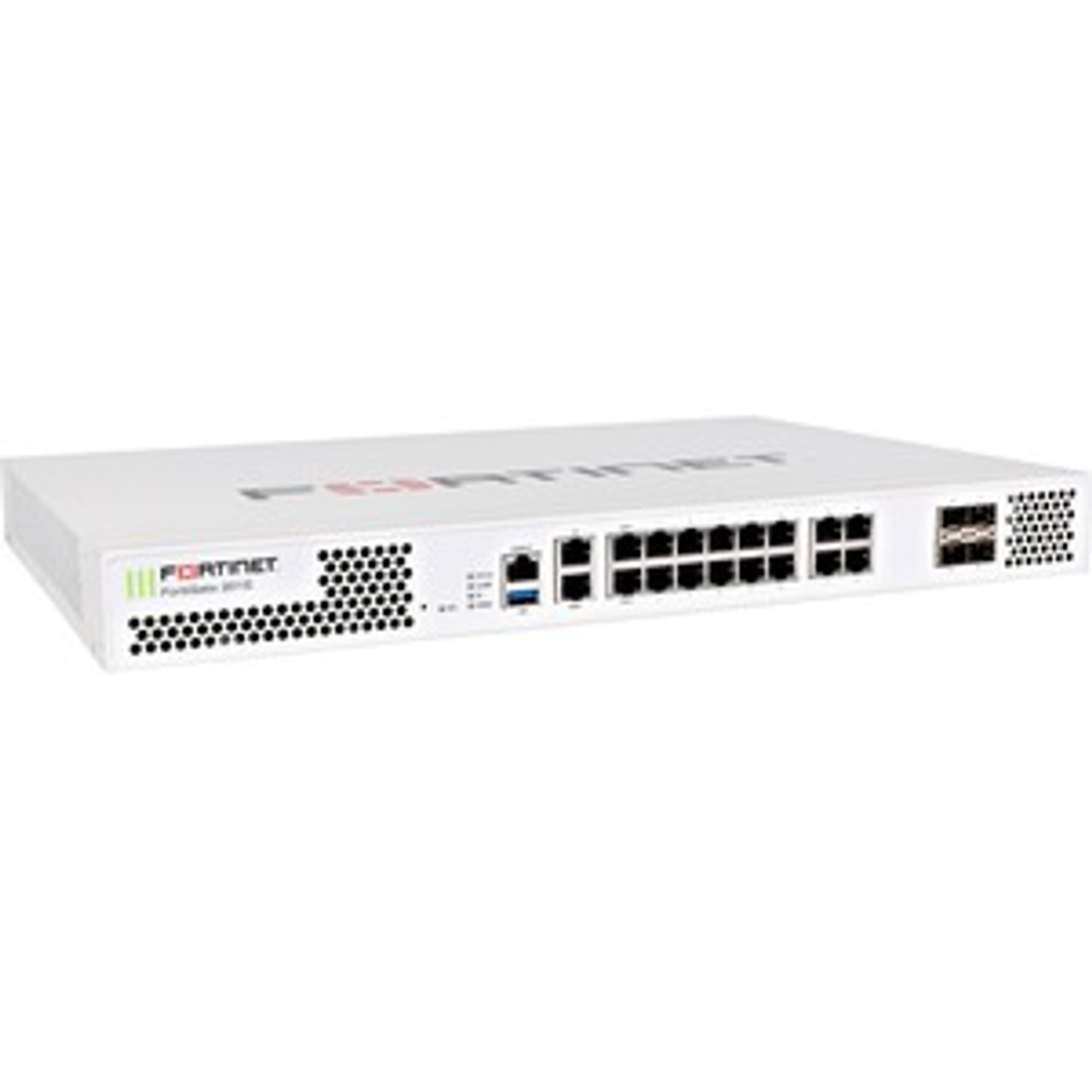 Fortinet FortiGate FG-201E Network Security/Firewall Appliance - 18 Port - 1000Base-T, 1000Base-X - Gigabit Ethernet - AES (256-bit), SHA-256 - 500 VPN - 16 x RJ-45 - 4 Total Expansion Slots - 3 Year 24x7 FortiCare and FortiGuard Enterprise