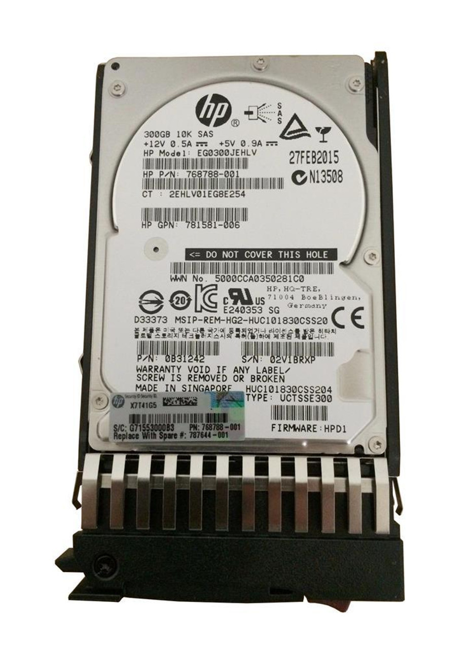 HPE EG0300JEHLV 300 GB Hard Drive - 2.5" Internal - SAS