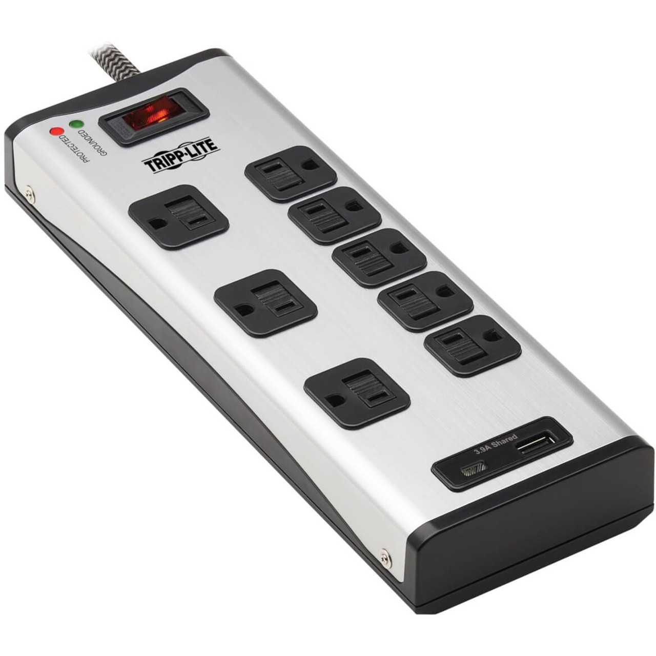 Tripp Lite Surge Protector Power Strip 8-Outlet Metal with USB-A & USB C Charging