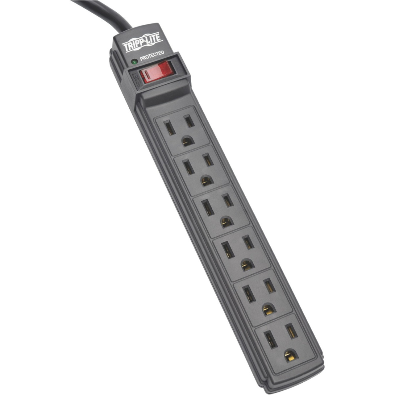 Tripp Lite Power Strip 6 Outlet NEMA 5-15R AC 6 ' Cord 5-15P Black Housing