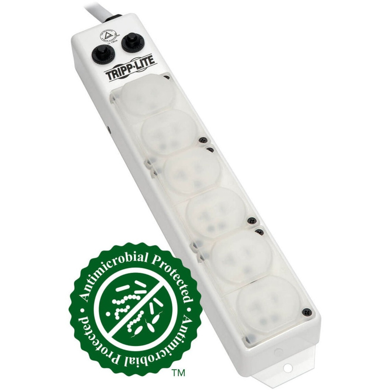 Tripp Lite Safe-IT Power Strip Medical Hospital Grade Antimicrobial UL1363A 6 Outlet 20A 7ft Cord