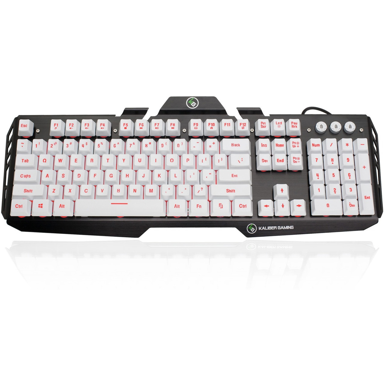 IOGEAR Aluminum Gaming Keyboard w/LED Backlight - GKB704L-WT