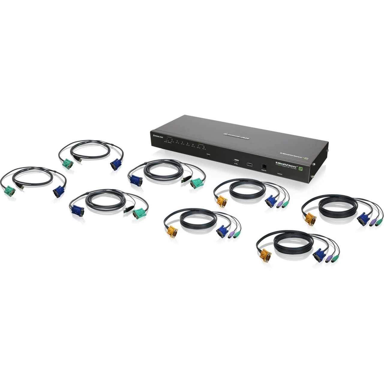 IOGEAR 8-Port IP Based KVM Kit with PS/2 and USB KVM Cables (TAA) - GCS1808IKITTAA