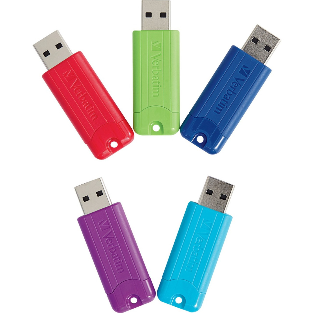 16GB PinStripe USB 3.2 Gen 1 Flash Drive - 5pk - Assorted - 70387